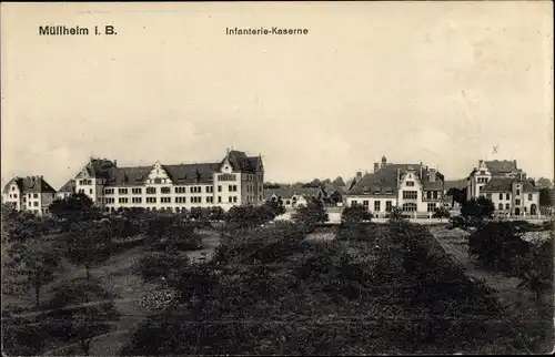 Ak Müllheim in Baden Markgräflerland, Infanteriekaserne