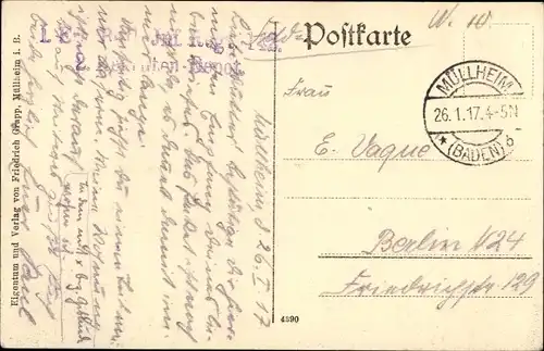 Ak Müllheim in Baden Markgräflerland, Infanteriekaserne