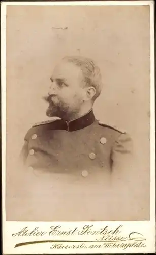 CdV Deutscher Offizier in Uniform, Hauptmann Zoeller, Neisse