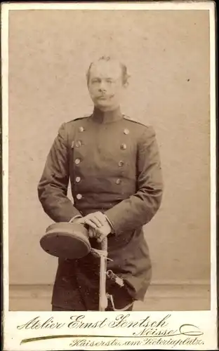 CdV Deutscher Offizier in Uniform, Hauptmann von Jarotzky, Neisse