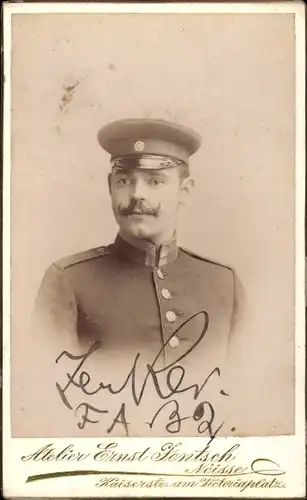 CdV Deutscher Soldat in Uniform, Zenker, Engelmann, Neisse 1895