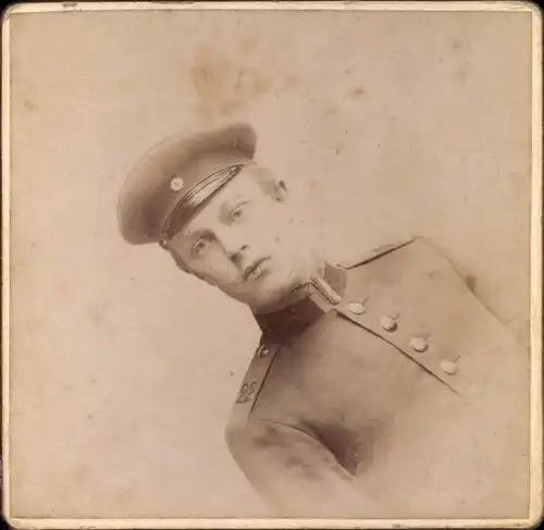 Foto Deutscher Soldat in Uniform, von Müller, A 22, Engelmann, Neisse 1894
