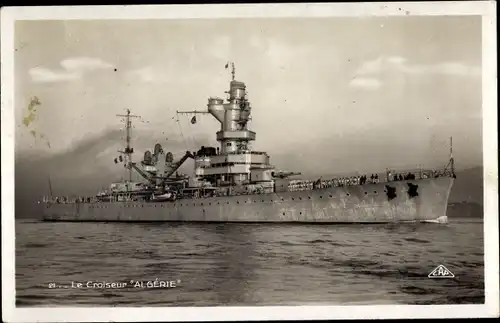 Ak Französisches Kriegsschiff, Algerie, Croiseur