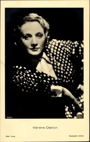 Ak Schauspielerin Marlene Dietrich, Portrait, Ross Verlag Nr. 6268/1