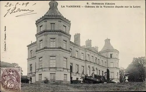 Ak La Varenne Maine et Loire, le Château, facade sur la Loire