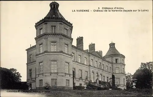 Ak La Varenne Maine et Loire, le Château, facade sur la Loire