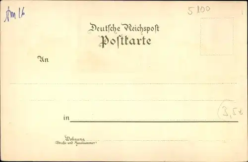 Litho Aachen in Nordrhein Westfalen, Dom, Elisenbrunnen, Rathaus