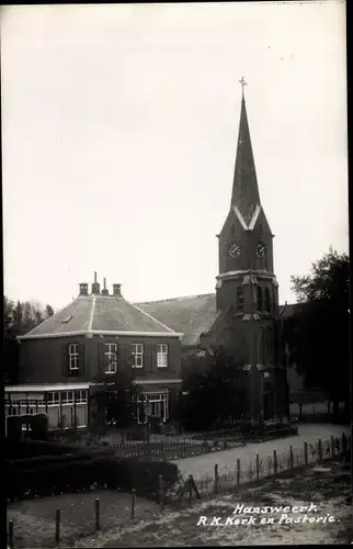 Ak Hansweerd Hansweert Zeeland Niederlande, R. K. Kerk en Pastorie