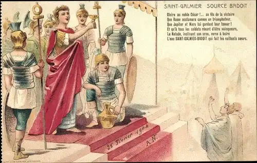 Ak Saint Galmier Loire, Source Badoit, Reklame, Gloire a noble Cesar