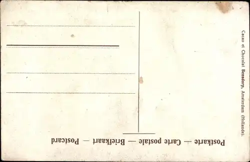 Litho Frau Mädchen in niederländischen Trachten, Reklame, Cacao Bensdorp, Amsterdam