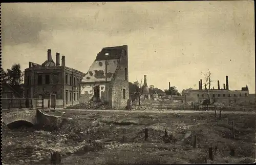 Ak Jelgava Mitau Lettland, Lilienfeldstraße, Kriegszerstörung 1. WK