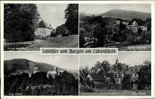 Ak Lüdenscheid im Märkischen Kreis, Schloss Neuenhof, Haus Rhade, Schloss Ödenthal, Burg Altena