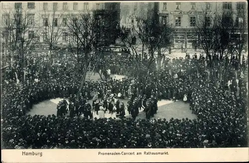 Ak Hamburg, Promenadenkonzert am Rathausmarkt