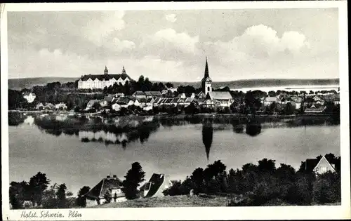 Ak Plön am See Holstein, Blick auf Schloss und Stadt