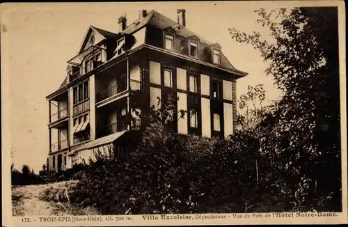 Ak Trois Épis Drei Ähren Elsass Haut Rhin, Villa Excelsior, Vue du Parc de l'Hotel Notre Dame