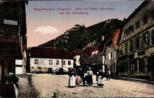 Ak Rappoltsweiler Haut Rhin, Ruine Giersberg, Platz, Ulrichsburg