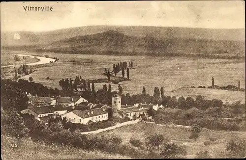 Ak Vittonville Lothringen Meurthe et Moselle, Blick auf den Ort