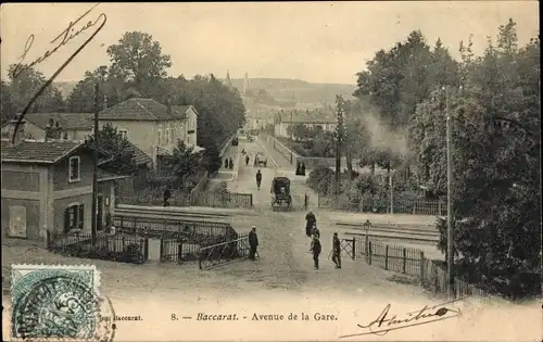 Ak Baccarat Meurthe et Moselle, Avenue de la Gare