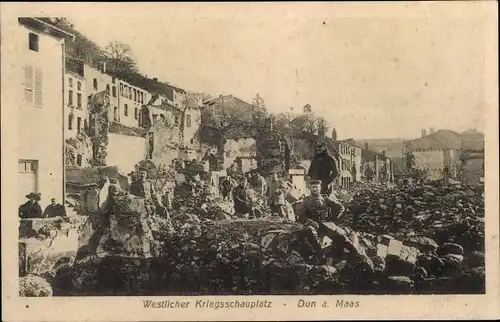 Ak Dun sur Meuse, Kriegszerstörungen I. WK