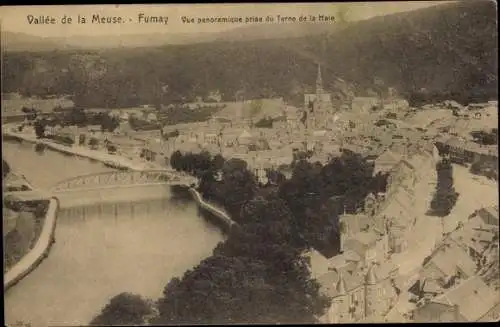 Ak Fumay Ardennes, Vue panoramique prise du Terne de la Haie