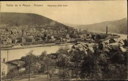 Ak Nouzon Ardennes, Vue générale de la Vallée de la Meuse