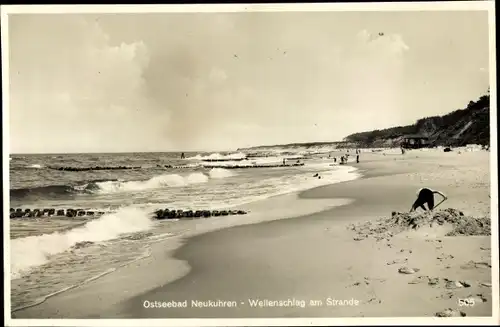 Ak Pionerski Neukuhren Ostpreußen, Wellenschlag am Strand