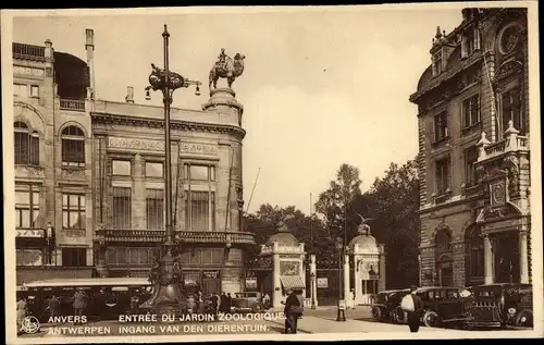 Ak Anvers Antwerpen Flandern, Entree du Jardin Zoologique