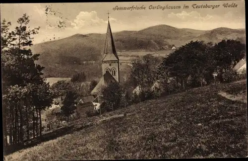 Ak Oerlinghausen in Lippe, Landschaft,Partie mit Kirchturm
