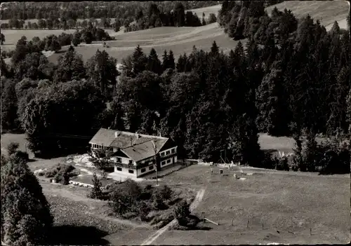 Ak Lenggries in Oberbayern, Haus am Tratenbach, Kinderholungsheim, Vogelschau