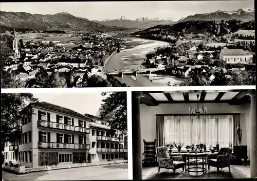 Ak Bad Tölz in Oberbayern, Alpen Sanatorium, Hausansichten, Panorama