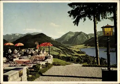 Ak Schliersee im Kreis Miesbach Oberbayern, Hotel Schliersbergalm, Terrasse