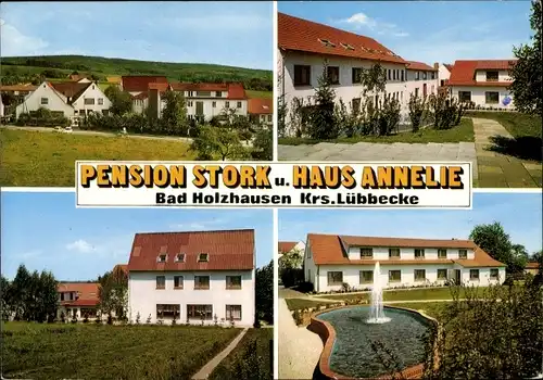 Ak Holzhausen Preußisch Oldendorf, Pension Stork, Haus Amelie, Teich, Sitzecke im Garten