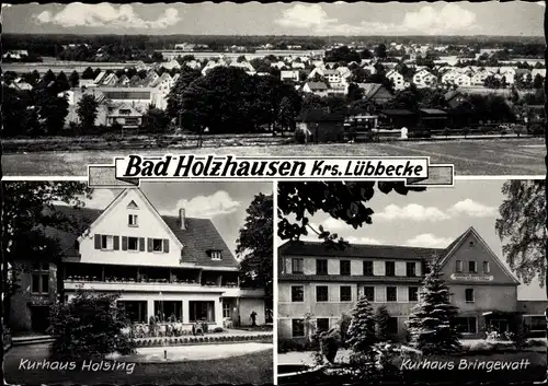 Ak Holzhausen Preußisch Oldendorf, Ortspanorama, Kurhäuser Holsing und Bringewatt
