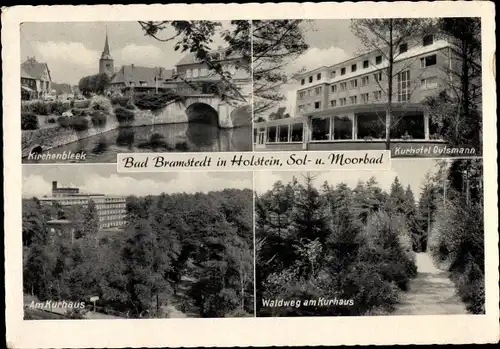 Ak Bad Bramstedt in Holstein, Kirchenbleek, Kurhotel Gutsmann, Kurhaus, Waldweg