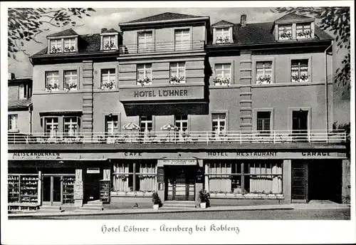 Ak Arenberg Koblenz in Rheinland Pfalz, Hotel Löhner, Restaurant