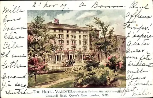 Künstler Ak London City England, The Hotel Vandyke