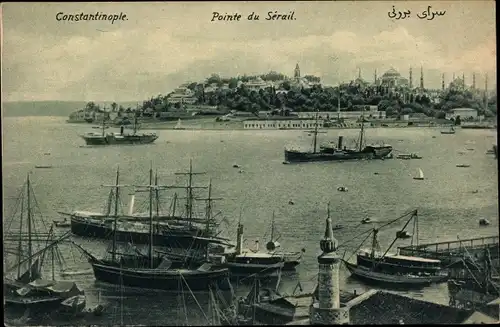 Ak Konstantinopel Istanbul Türkei, Pointe du Serail, Dampfschiffe