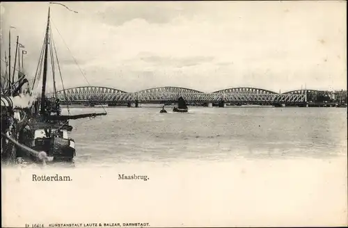 Ak Rotterdam Südholland Niederlande, Maasbrug