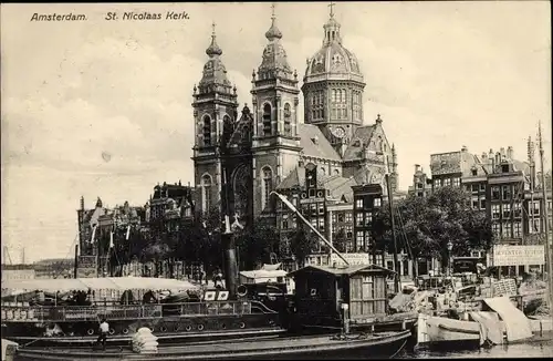 Ak Amsterdam Nordholland Niederlande, St. Nicolaas Kerk