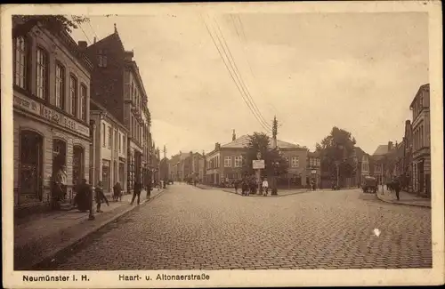 Ak Neumünster in Holstein, Haartstraße, Altonaerstraße, Handlung Nielsen