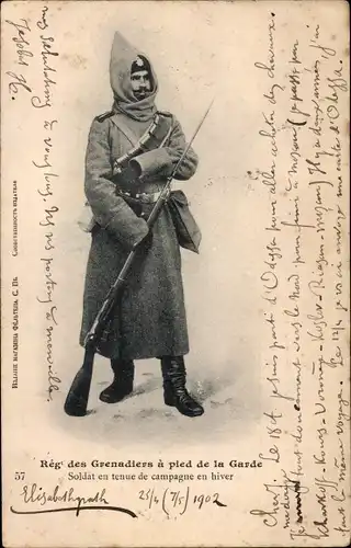 Ak Regiment des Grenadiers a pied de la Garde, russischer Soldat, Bajonett