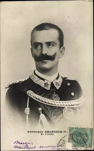 Ak Viktor Emanuel III König von Italien, Portrait, Orden