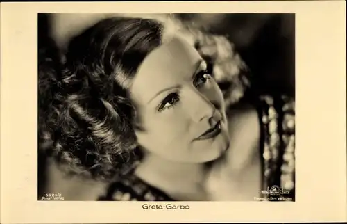 Ak Schauspielerin Greta Garbo, Portrait