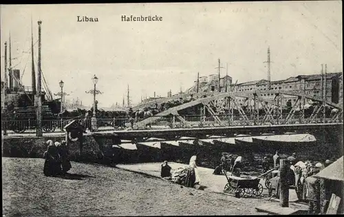 Ak Liepaja Libau Lettland, Hafenbrücke
