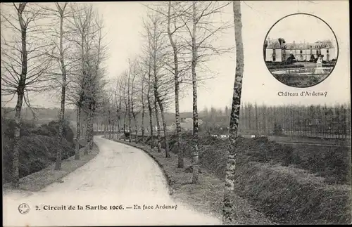 Ak Ardenay Sarthe, Circuit de la Sarthe 1906, En face Ardenay, Le Chateau