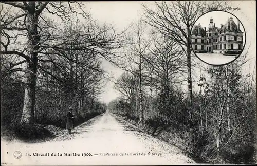 Ak Vibraye Sarthe, Circuit de la Sarthe 1906, Traversee de la Foret, Le Chateau