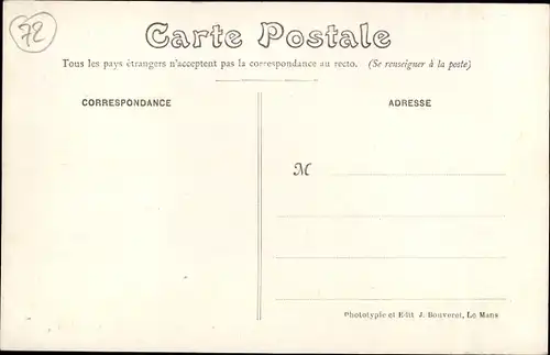 Ak Montfort Sarthe, Circuit de la Sarthe 1906, Pres de la Belle Inutile, Le Chateau