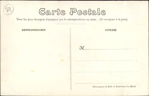 Ak Montfort Sarthe, Circuit de la Sarthe 1906, Route de Montfort a St. Mars la Briere