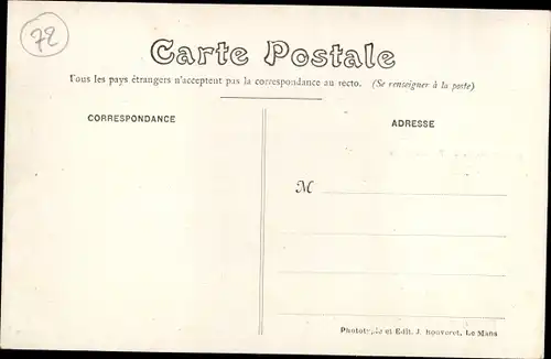 Ak La Ferté Bernard Sarthe, Circuit de la Sarthe 1906, Route de La Ferte Bernard, en face Cherre