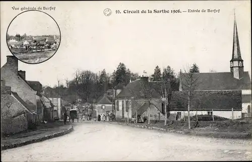 Ak Berfay Sarthe, Circuit de la Sarthe 1906, Entree, Vue generale